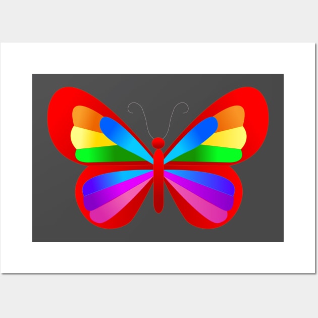 Rainbow Butterfly Wall Art by clovesv